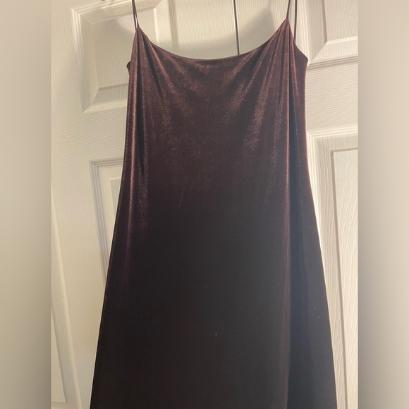 Laundry by Shelli Segal formal wedding brown velvety Y2K Maxi Dress size 12 - Picture 3 of 10